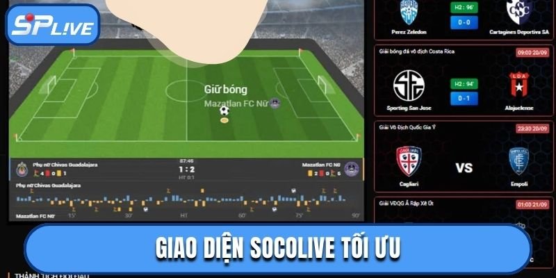 Giao diện Socolive tối ưu